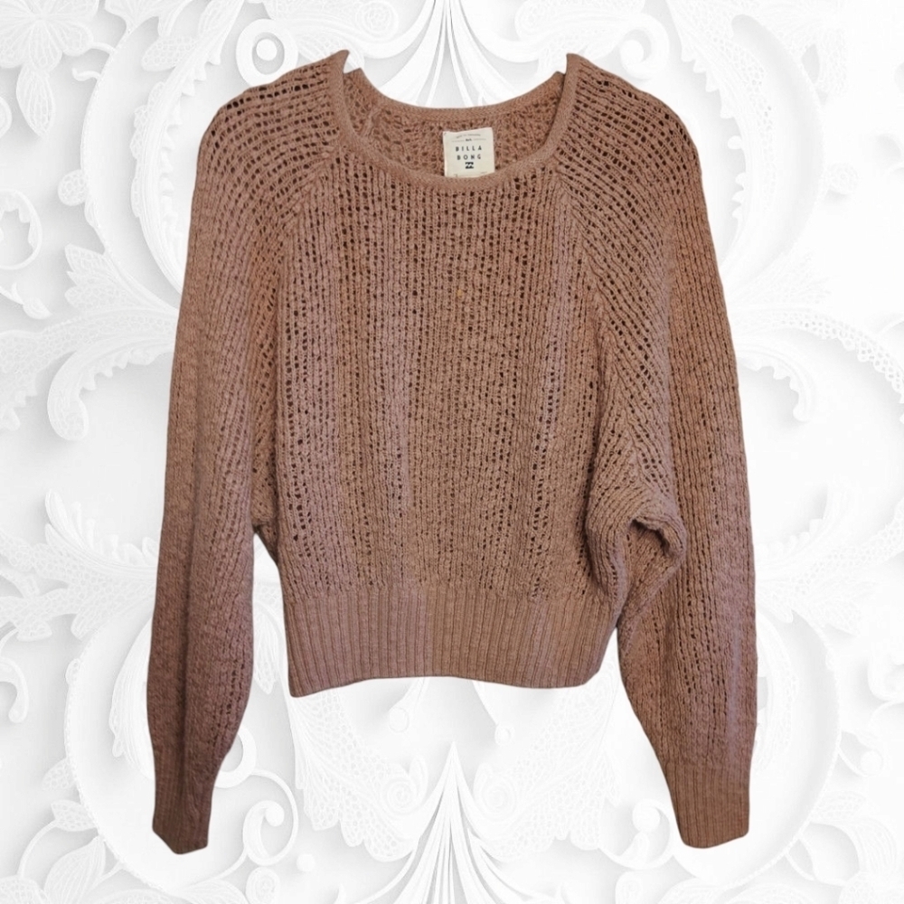 Billabong Tan Wide Knit Boxy SweaterBillabong Tan Wide Knit Boxy Sweater - Picture 5 of 8
